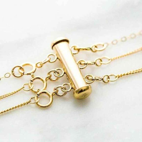 Necklace Layering Clasp, Gold Filled Necklace Detangler, Separator Clasp - Picture 2 of 5